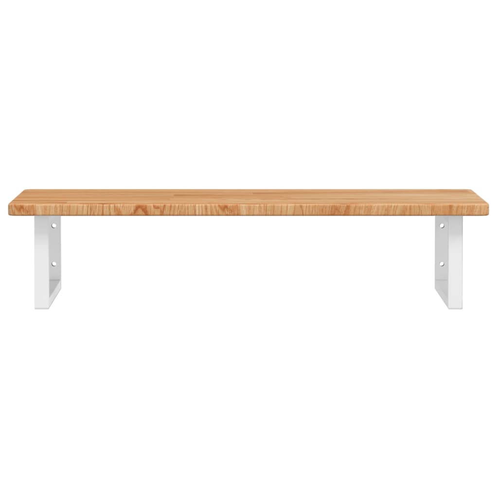 Basin Shelf Wall Mounted Steel and Solid Wood Oak