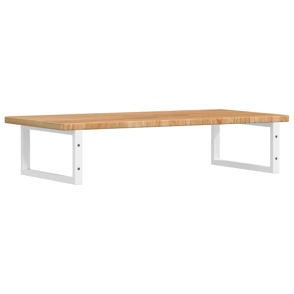 Basin Shelf Wall Mounted Steel and Solid Wood Oak