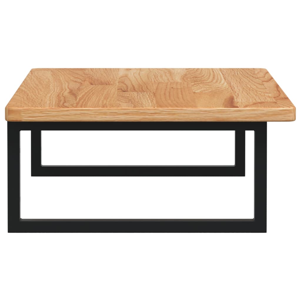 Basin Shelf Wall Mounted Steel and Solid Wood Oak
