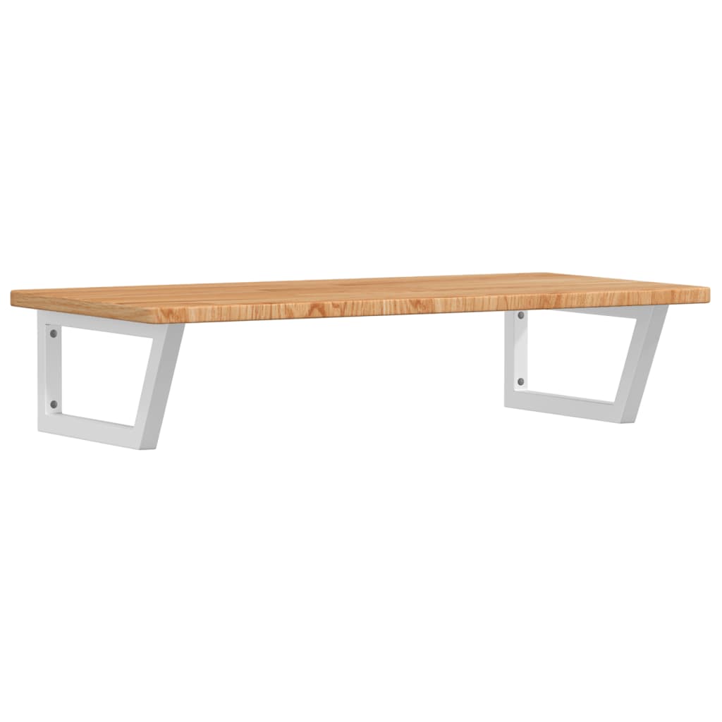 Basin Shelf Wall Mounted Steel and Solid Wood Oak