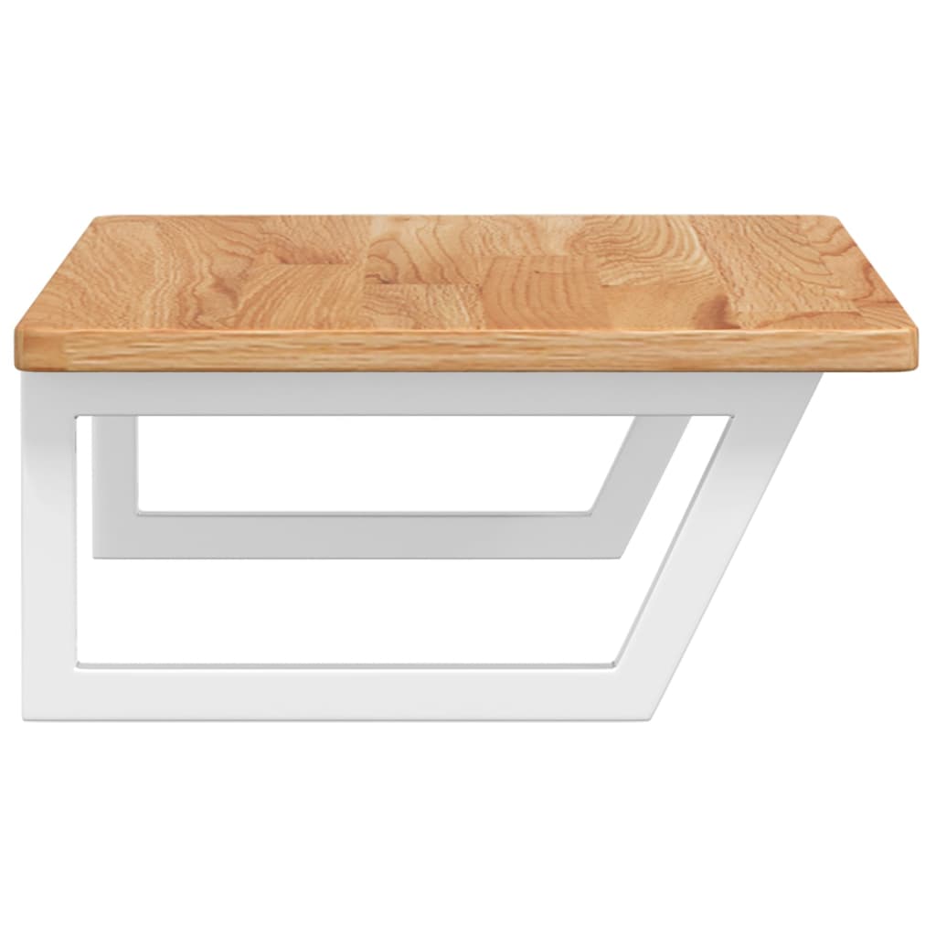 Basin Shelf Wall Mounted Steel and Solid Wood Oak