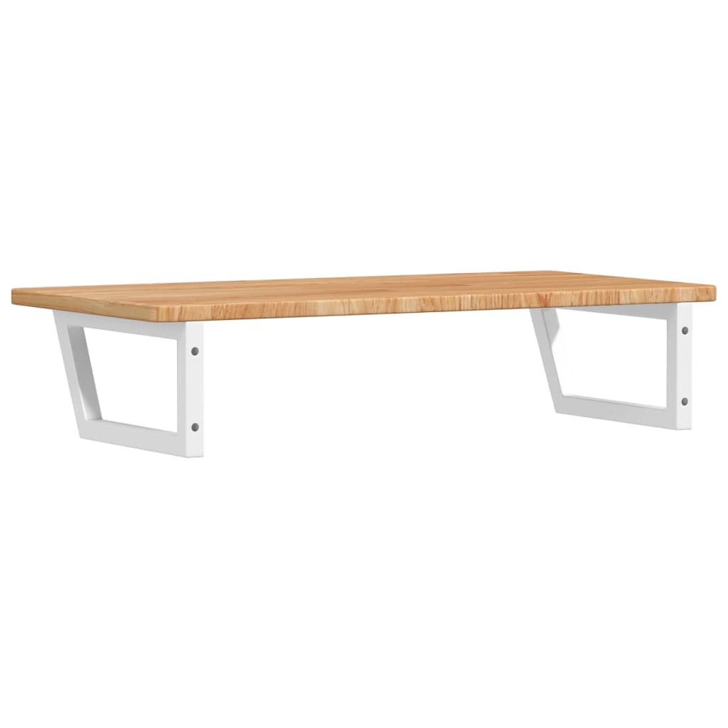 Basin Shelf Wall Mounted Steel and Solid Wood Oak