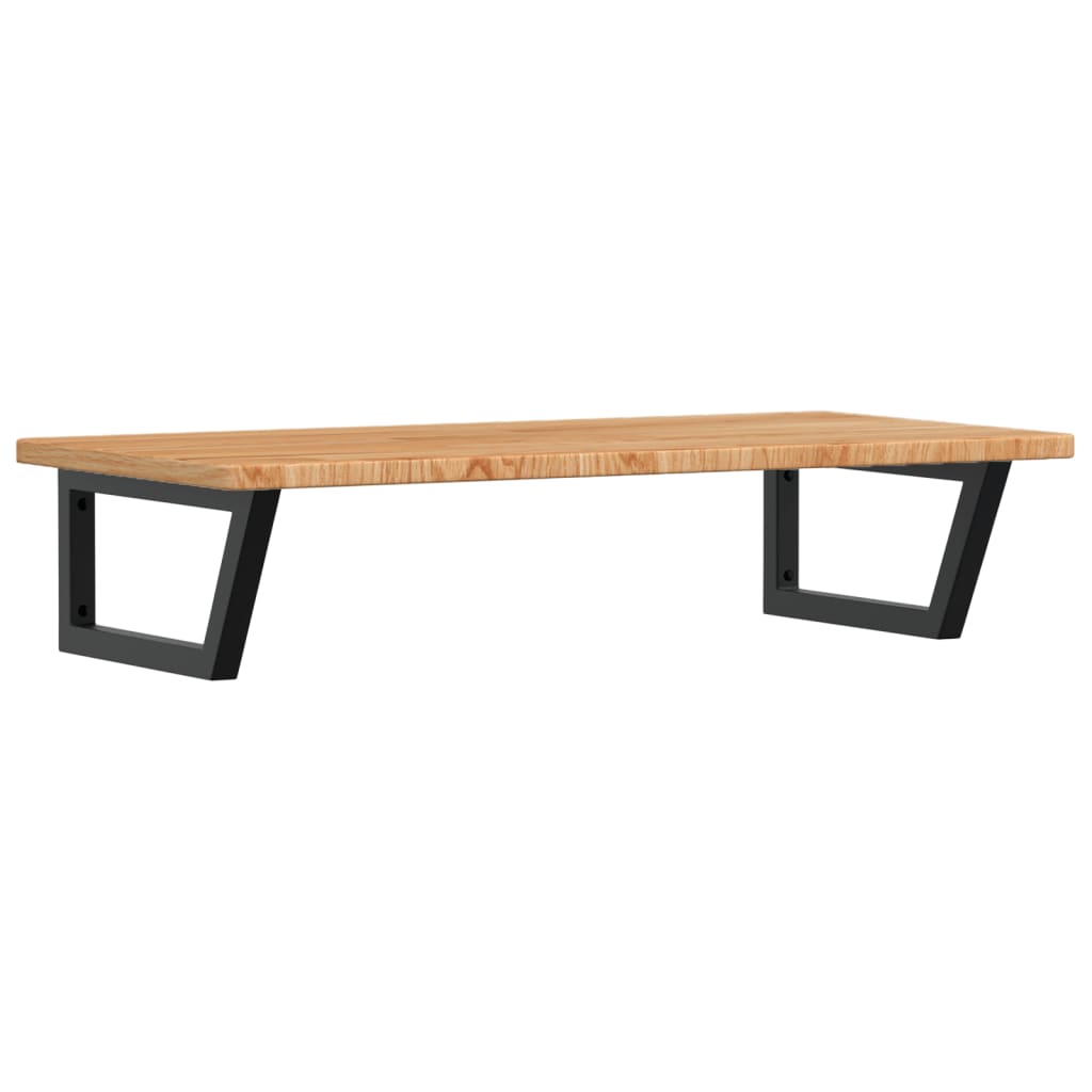 Basin Shelf Wall Mounted Steel and Solid Wood Oak