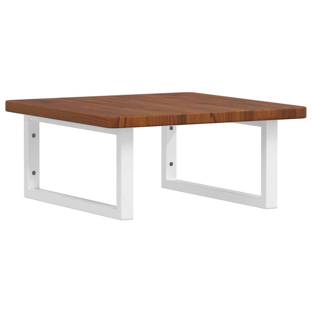 Basin Shelf Wall Mounted Steel and Solid Wood Oak