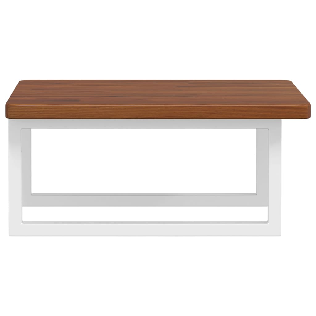 Basin Shelf Wall Mounted Steel and Solid Wood Oak