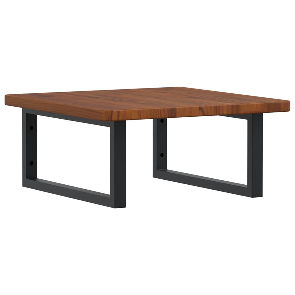 Basin Shelf Wall Mounted Steel and Solid Wood Oak