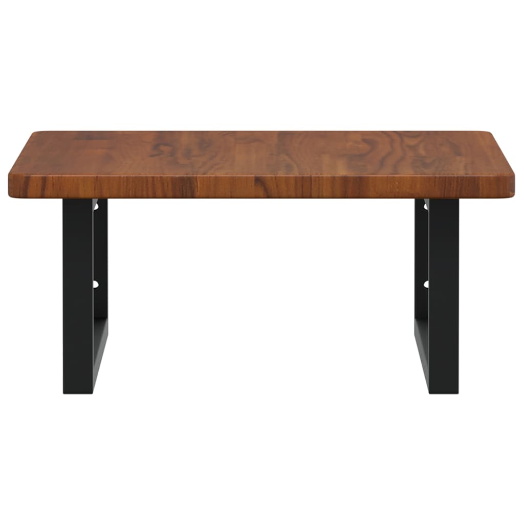 Basin Shelf Wall Mounted Steel and Solid Wood Oak