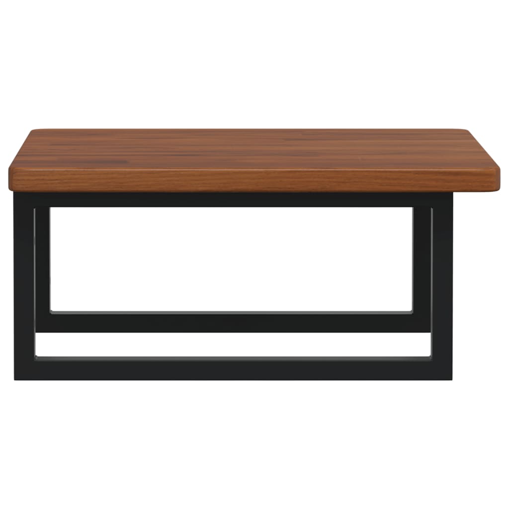 Basin Shelf Wall Mounted Steel and Solid Wood Oak