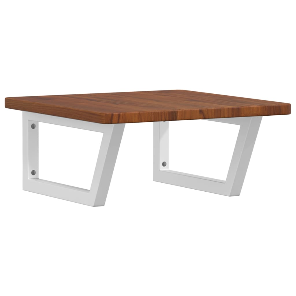 Basin Shelf Wall Mounted Steel and Solid Wood Oak