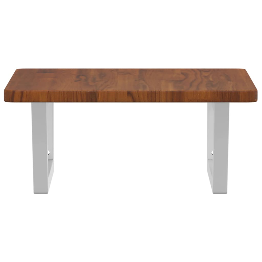 Basin Shelf Wall Mounted Steel and Solid Wood Oak