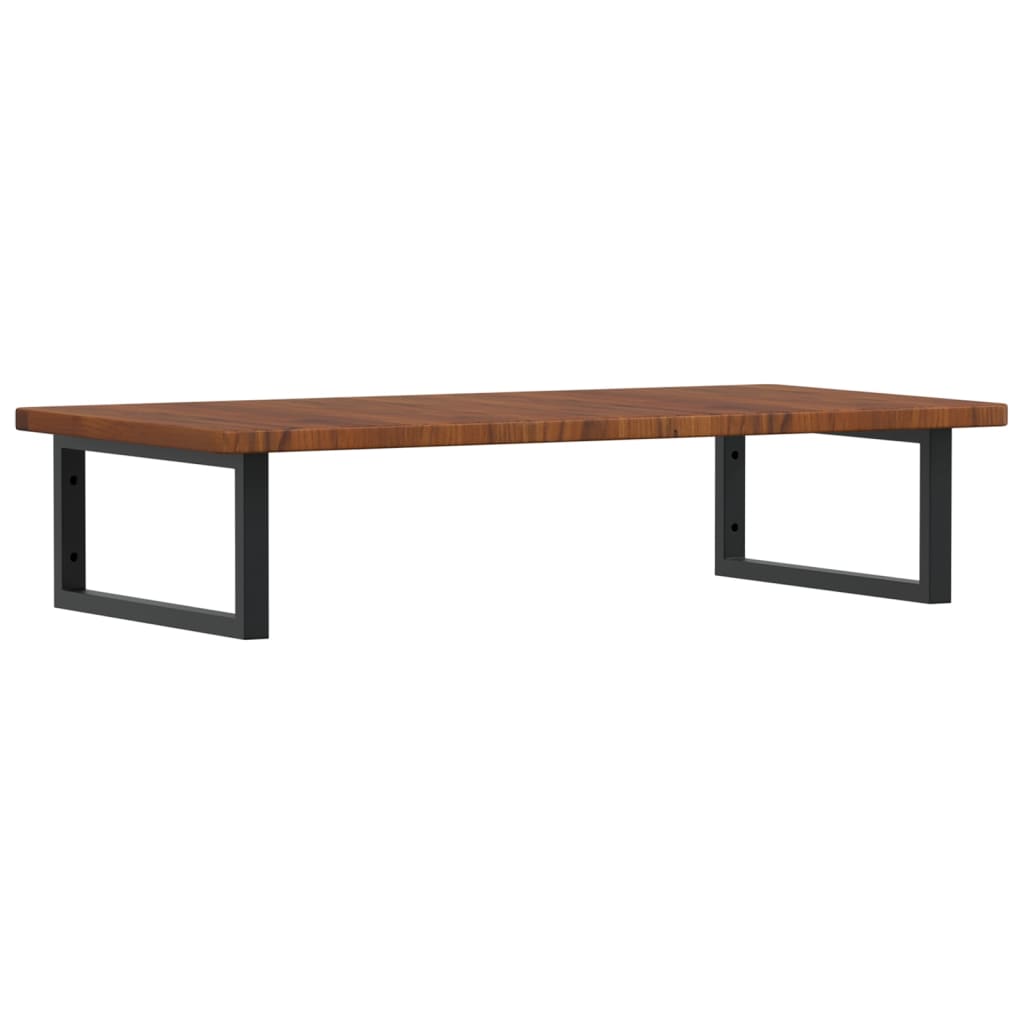Basin Shelf Wall Mounted Steel and Solid Wood Oak