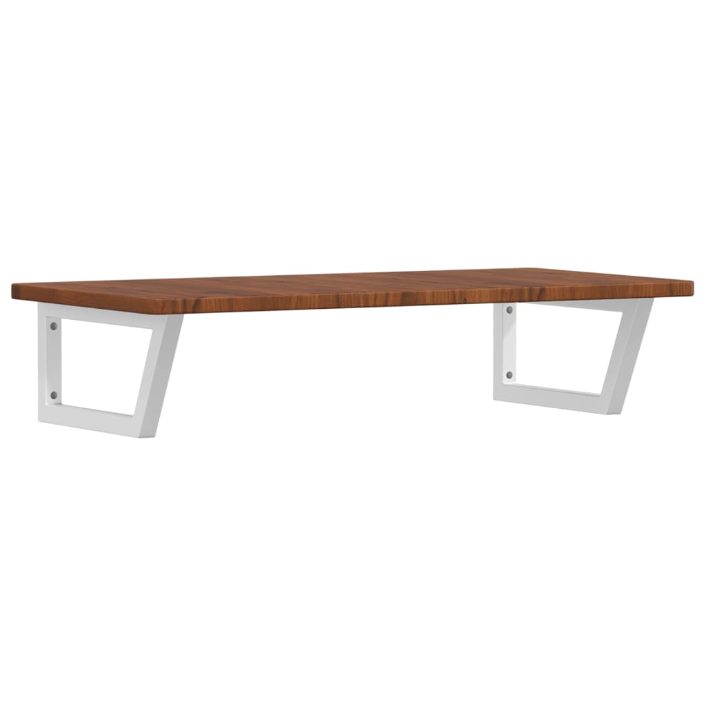 Basin Shelf Wall Mounted Steel and Solid Wood Oak