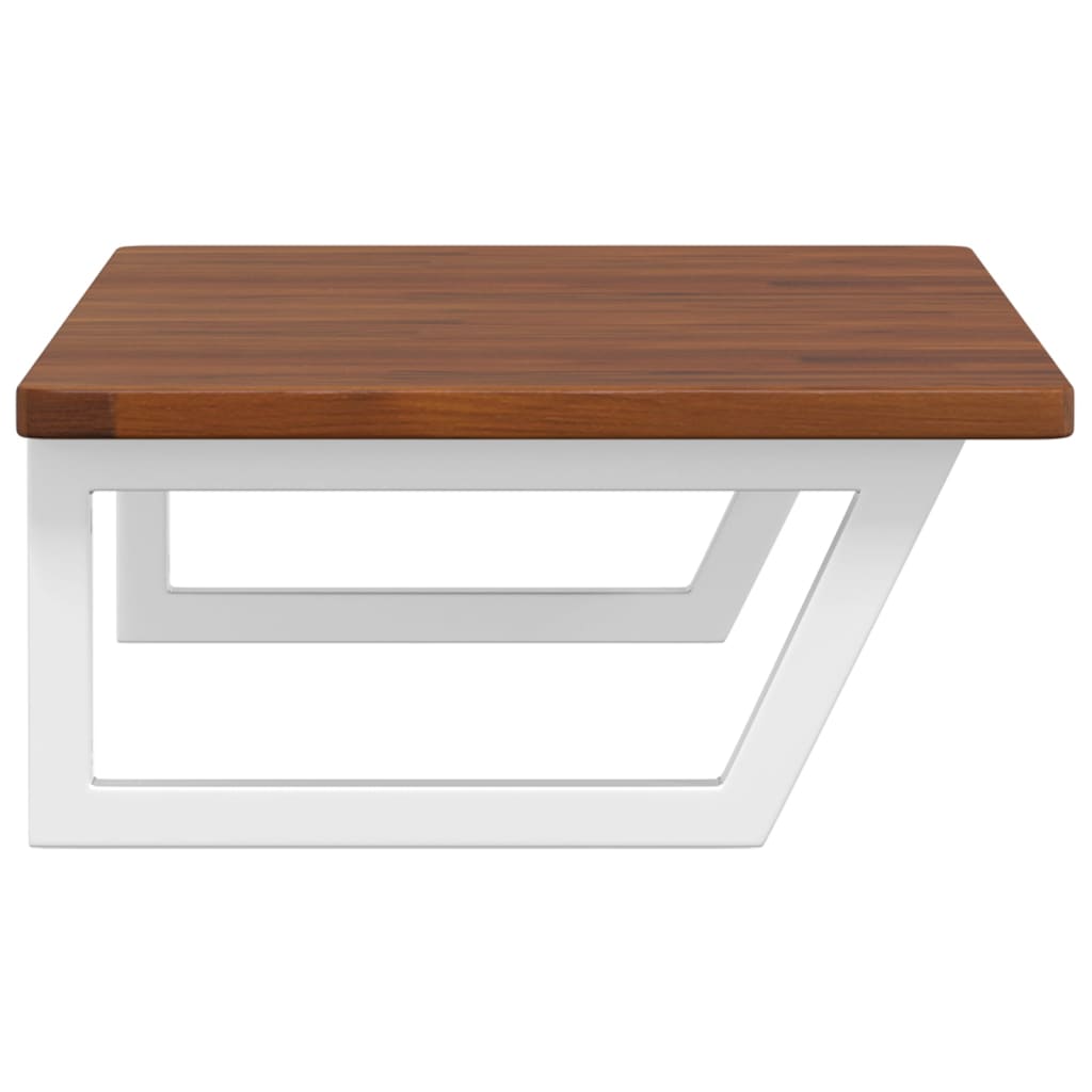 Basin Shelf Wall Mounted Steel and Solid Wood Oak
