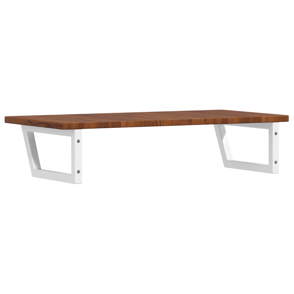 Basin Shelf Wall Mounted Steel and Solid Wood Oak