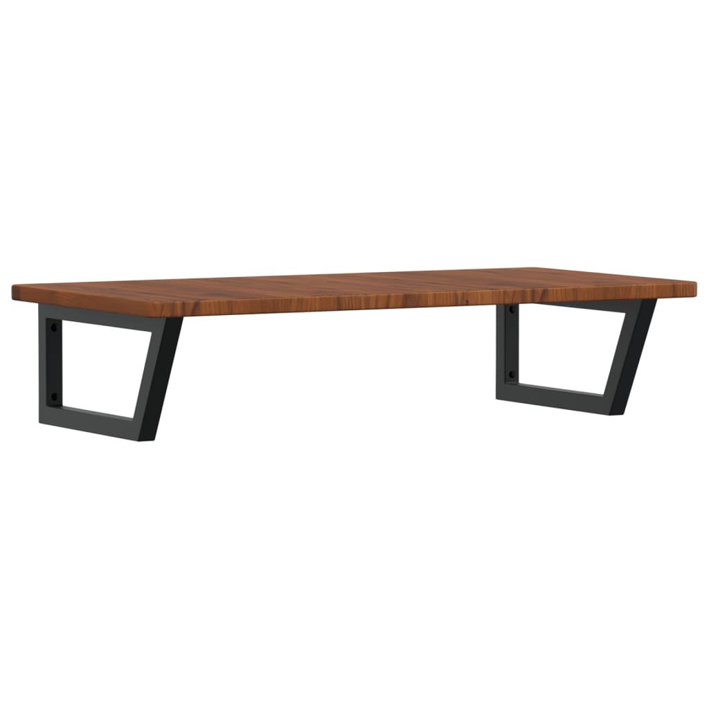 Basin Shelf Wall Mounted Steel and Solid Wood Oak