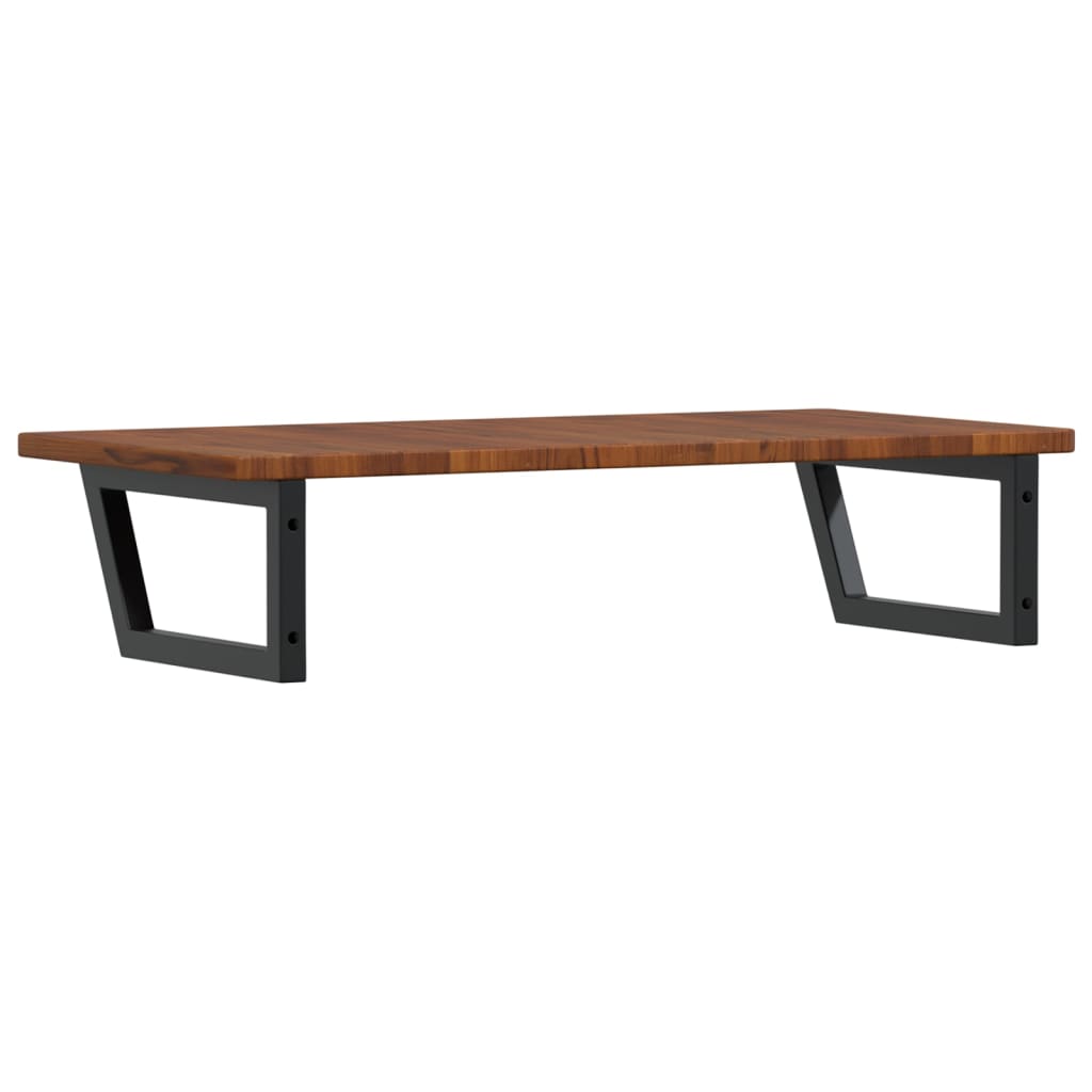 Basin Shelf Wall Mounted Steel and Solid Wood Oak