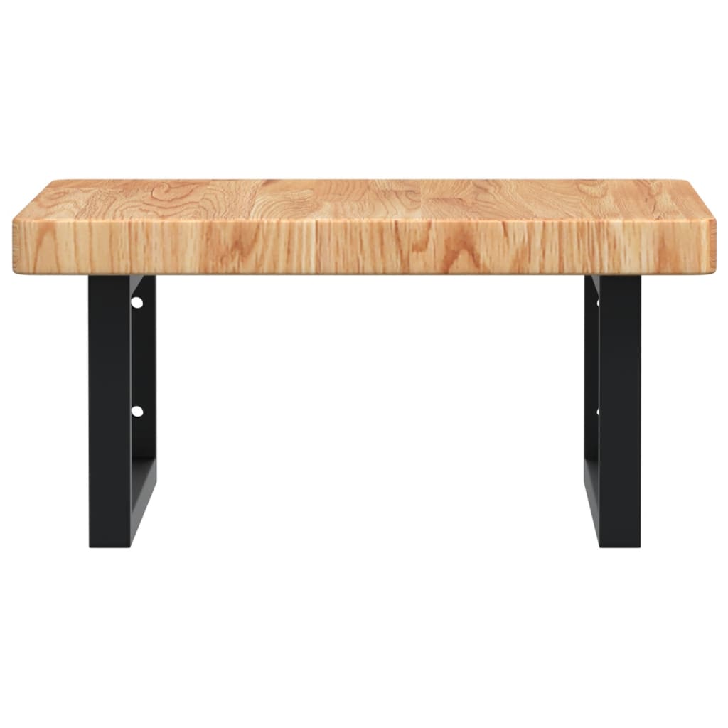 Basin Shelf Wall Mounted Steel and Solid Wood Oak