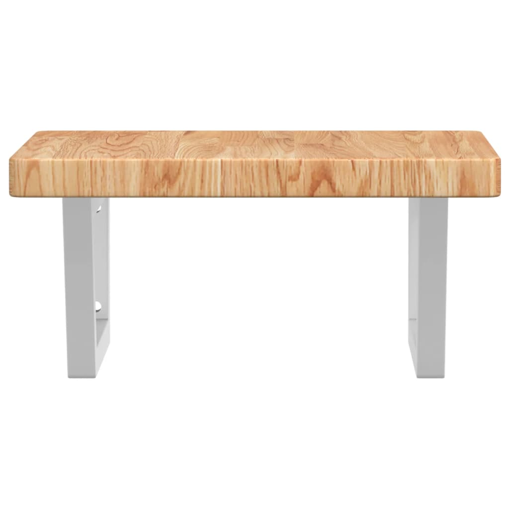 Basin Shelf Wall Mounted Steel and Solid Wood Oak
