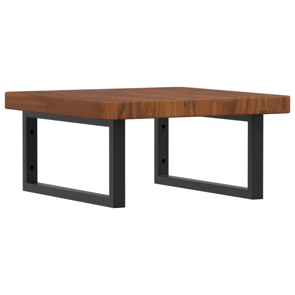 Basin Shelf Wall Mounted Steel and Solid Wood Oak