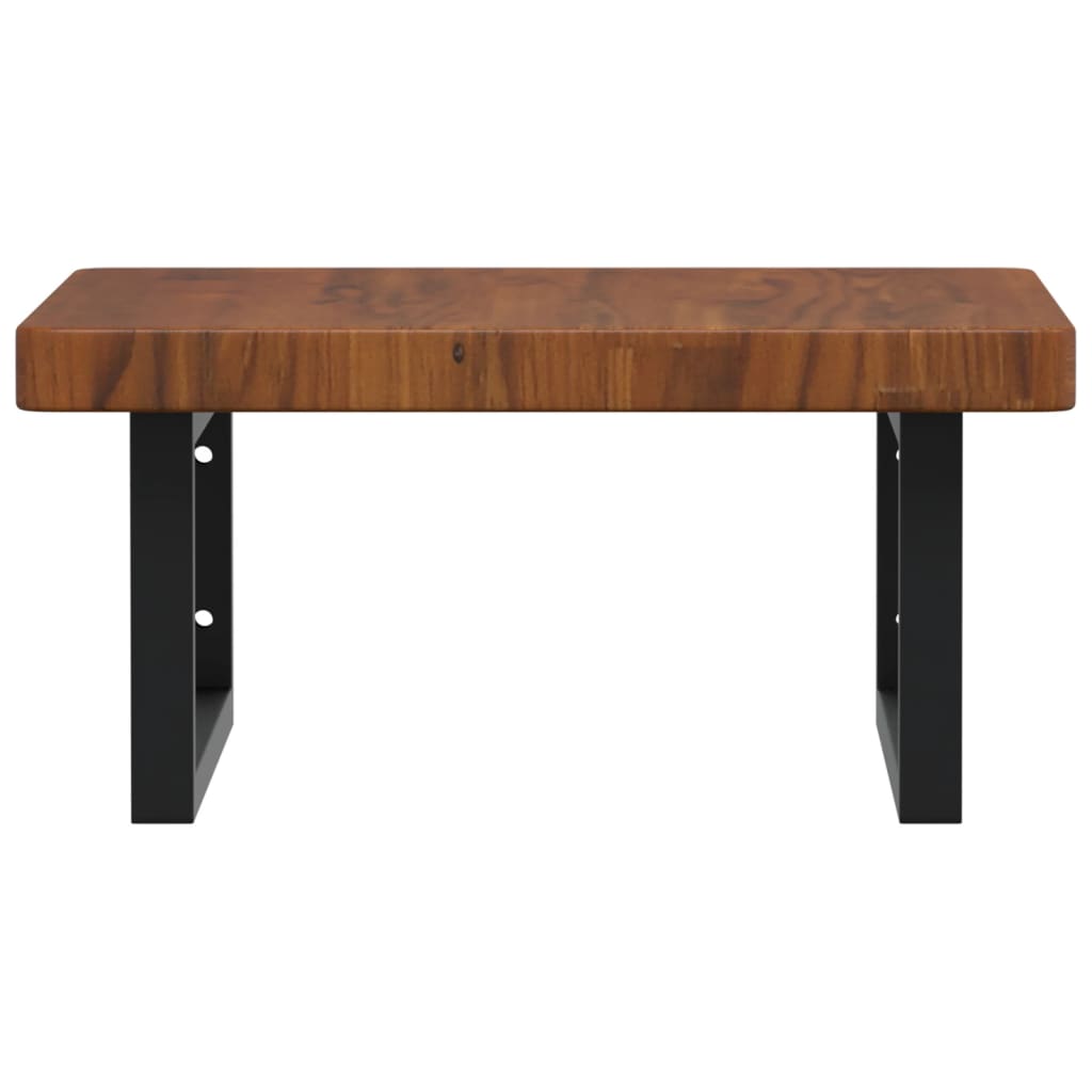 Basin Shelf Wall Mounted Steel and Solid Wood Oak