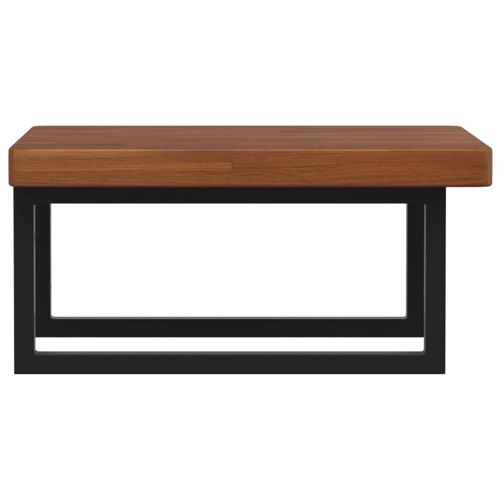 Basin Shelf Wall Mounted Steel and Solid Wood Oak