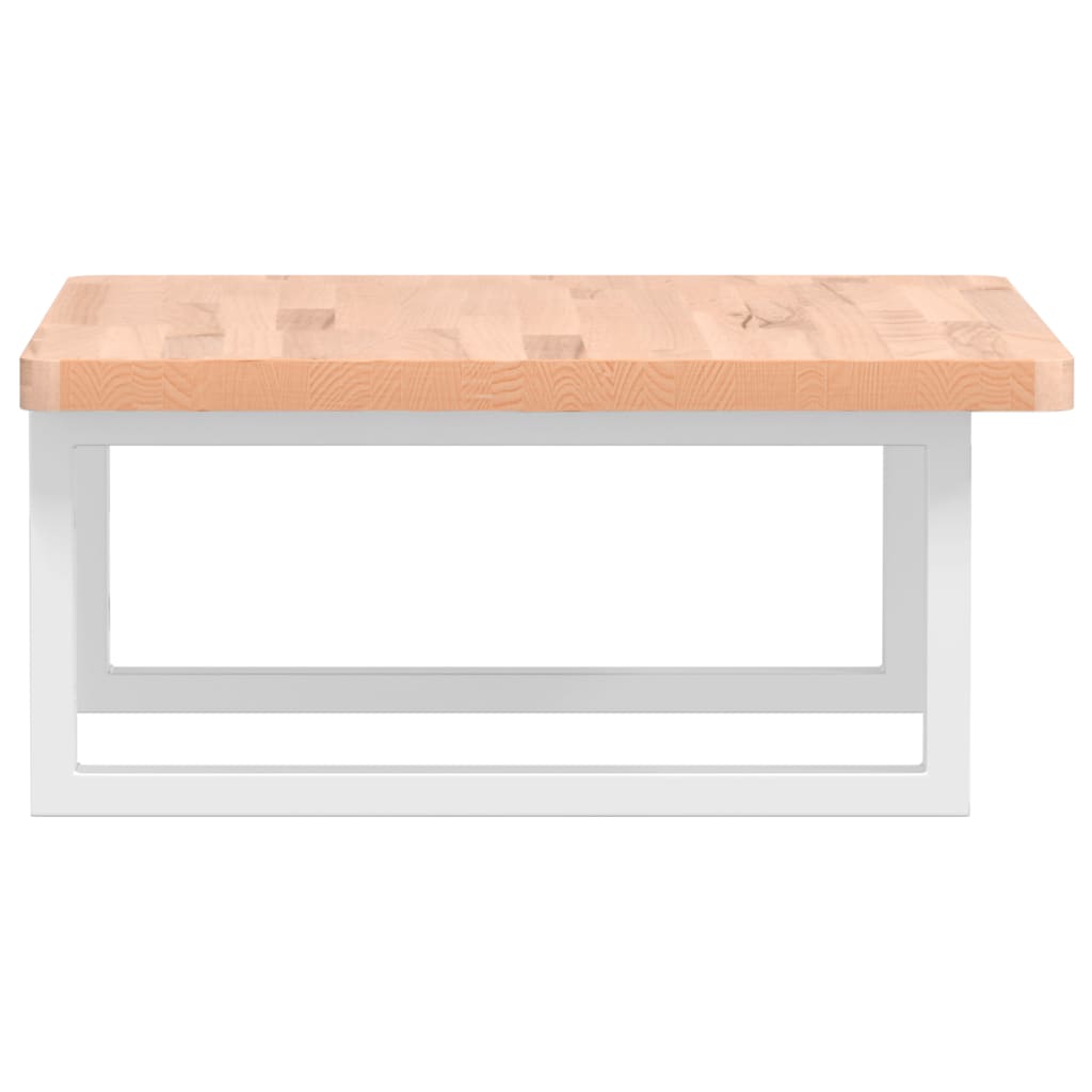 Basin Shelf Wall Mounted Steel and Solid Wood Beech