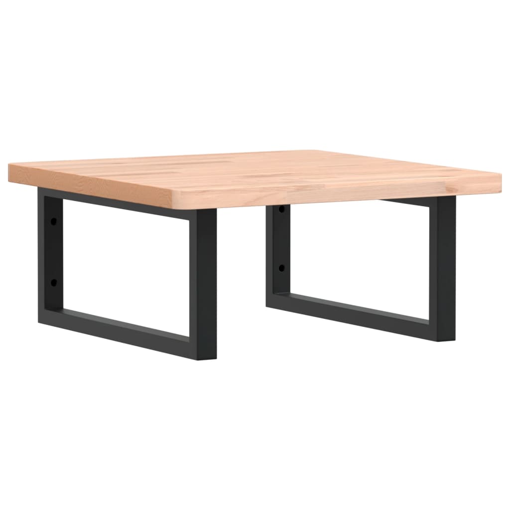Basin Shelf Wall Mounted Steel and Solid Wood Beech