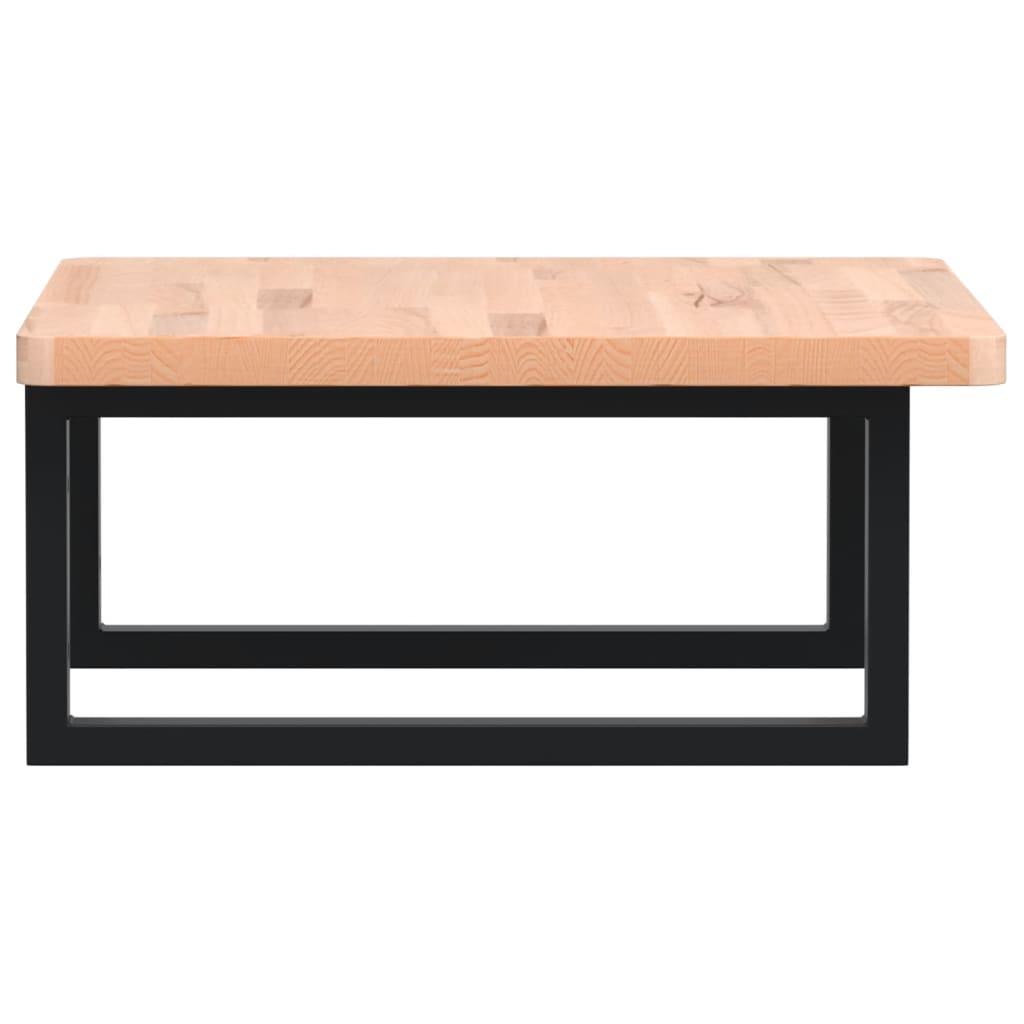 Basin Shelf Wall Mounted Steel and Solid Wood Beech