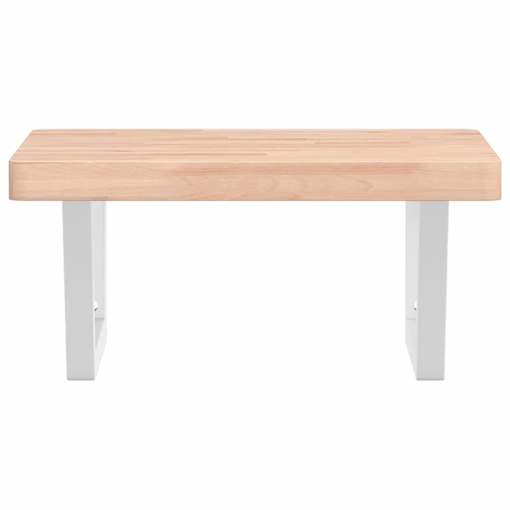 Basin Shelf Wall Mounted Steel and Solid Wood Beech