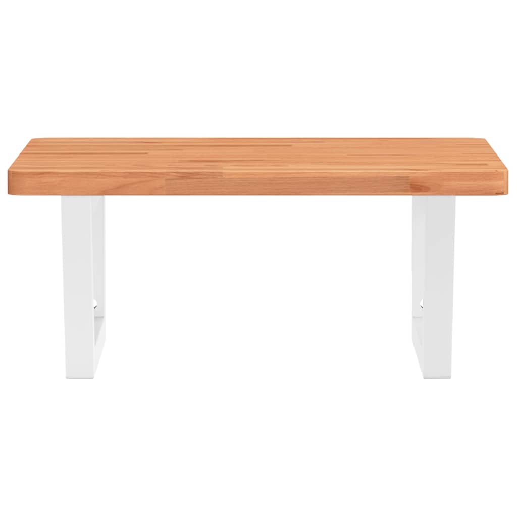 Basin Shelf Wall Mounted Steel and Solid Wood Beech