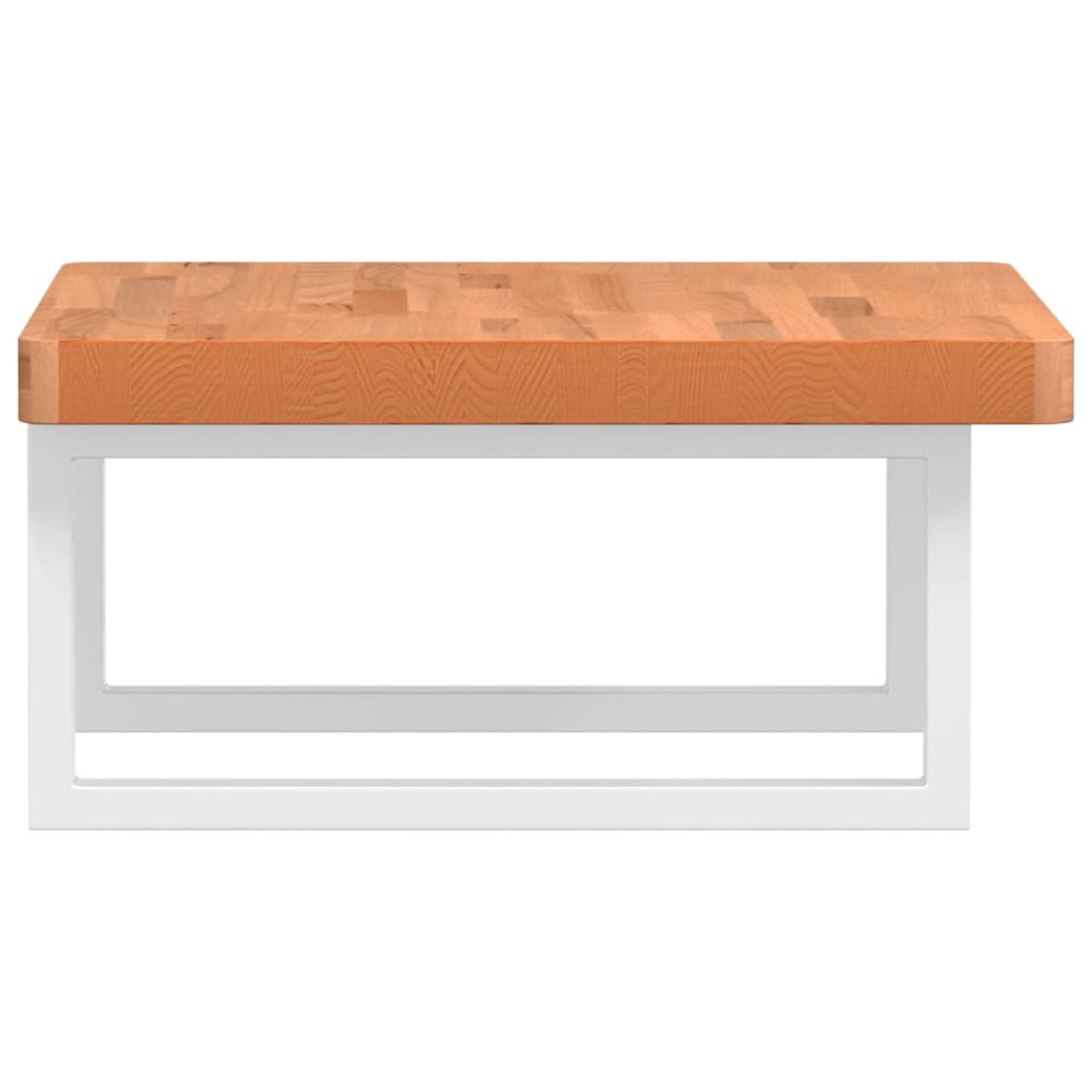 Basin Shelf Wall Mounted Steel and Solid Wood Beech