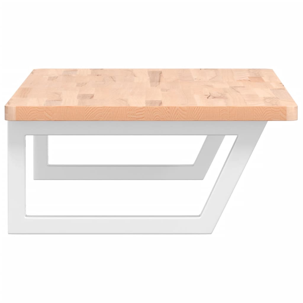 Basin Shelf Wall Mounted Steel and Solid Wood Beech