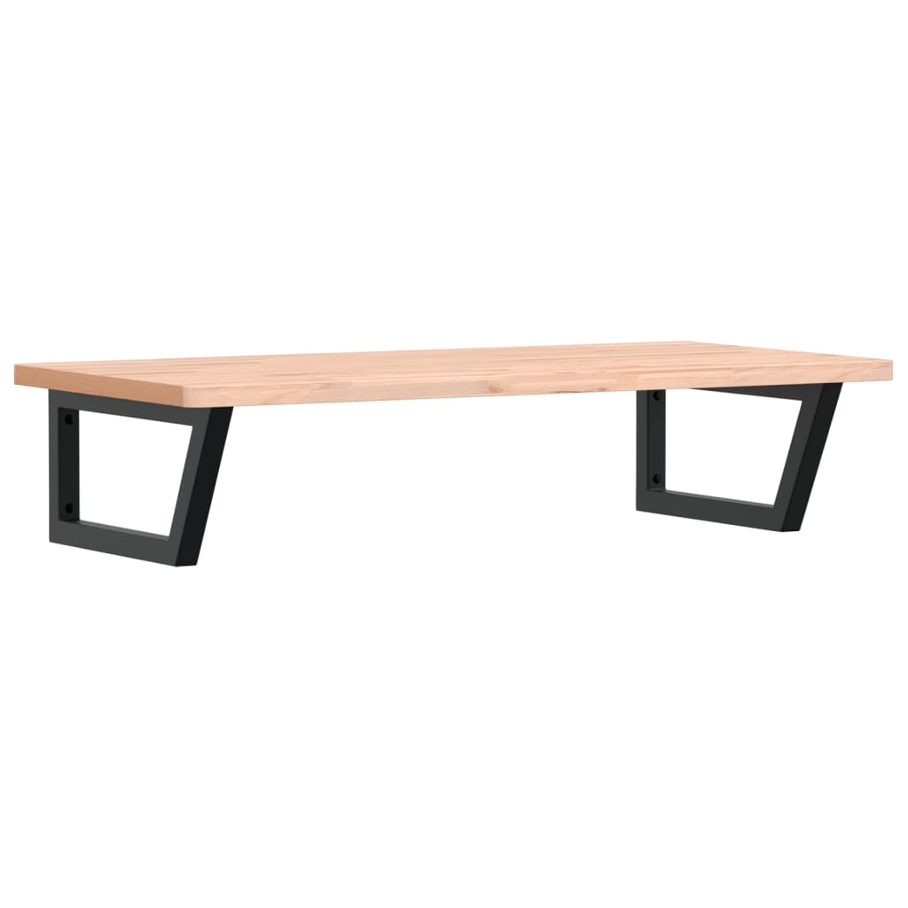 Basin Shelf Wall Mounted Steel and Solid Wood Beech
