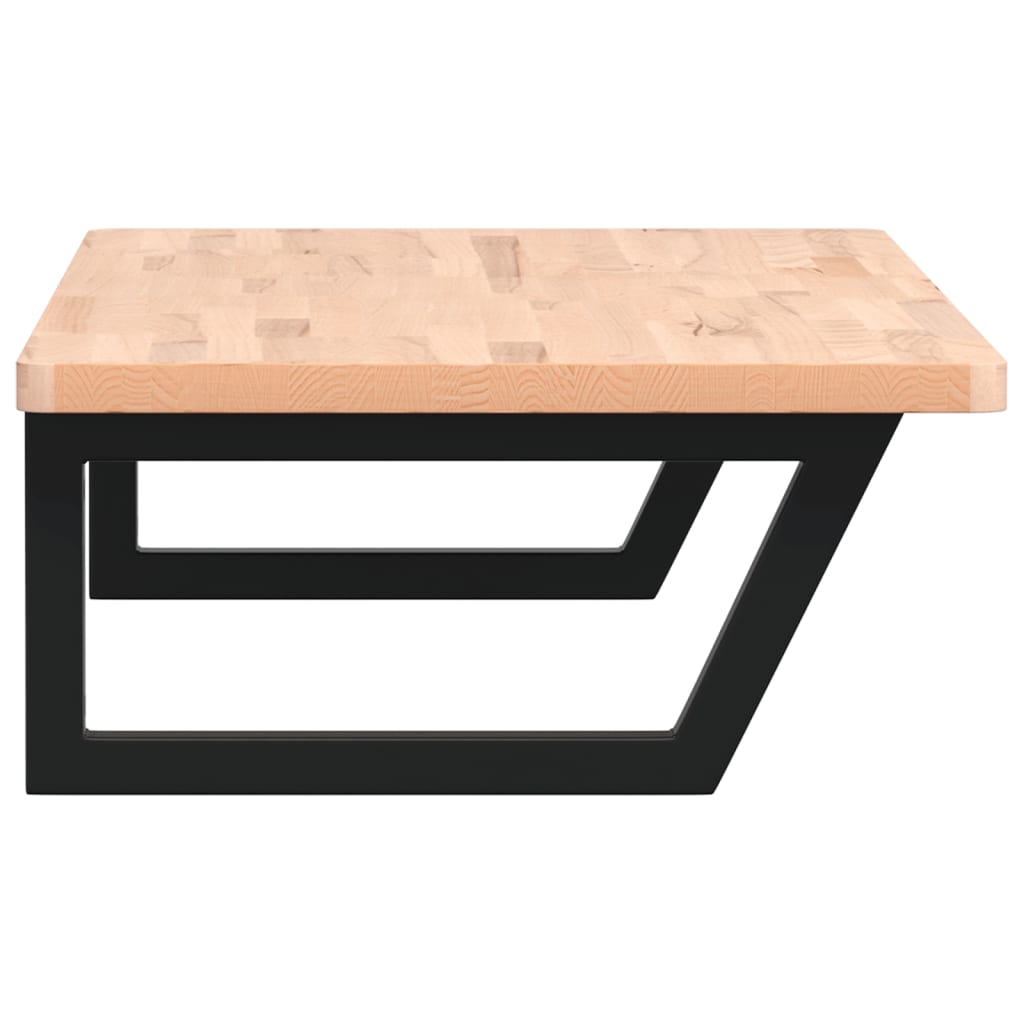 Basin Shelf Wall Mounted Steel and Solid Wood Beech