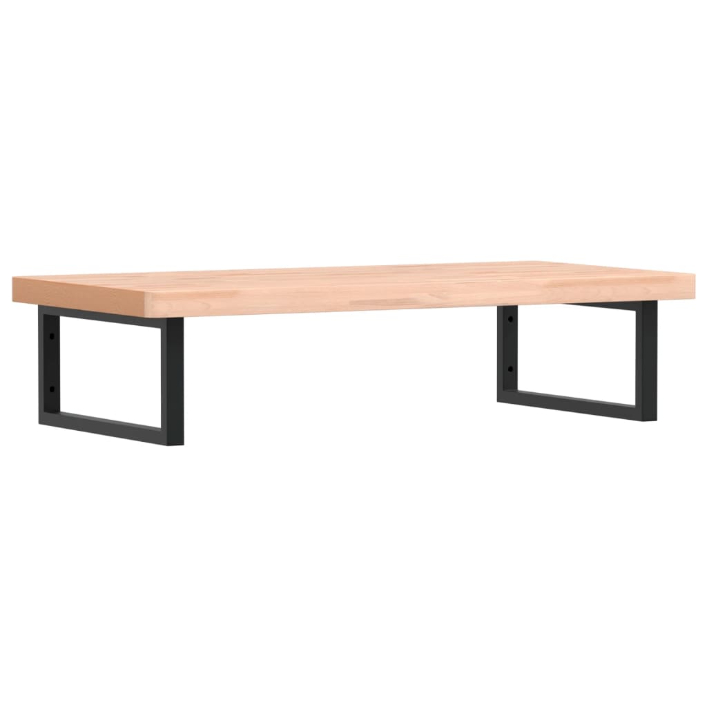 Basin Shelf Wall Mounted Steel and Solid Wood Beech