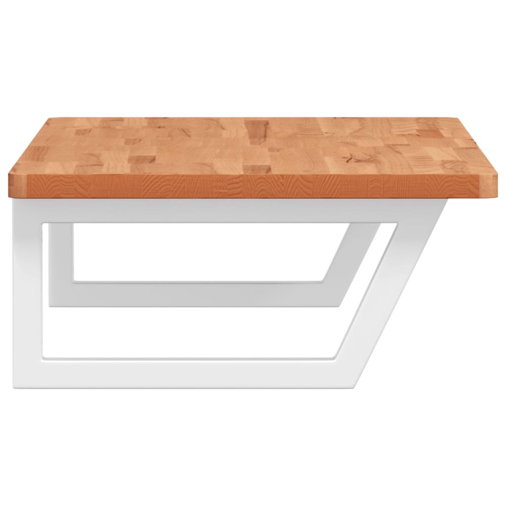Basin Shelf Wall Mounted Steel and Solid Wood Beech