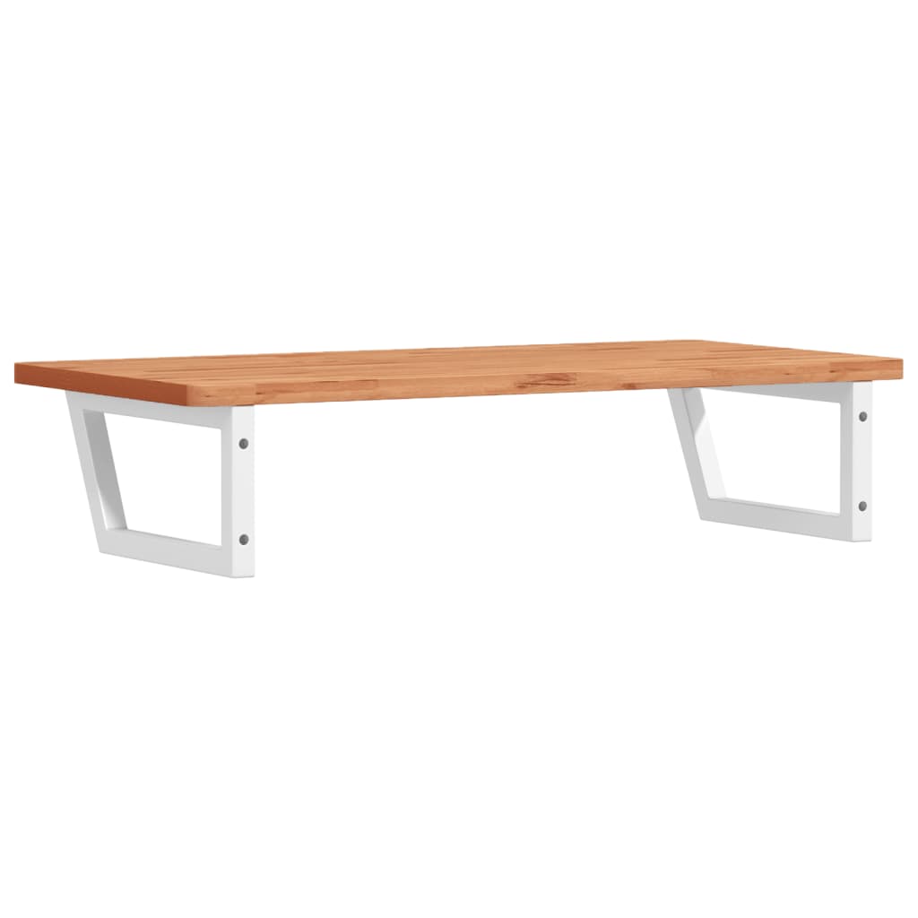Basin Shelf Wall Mounted Steel and Solid Wood Beech