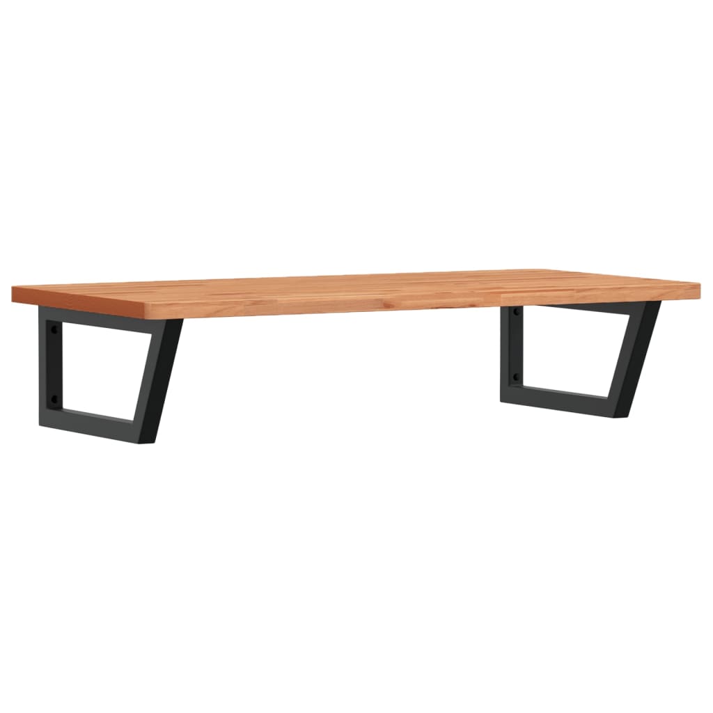 Basin Shelf Wall Mounted Steel and Solid Wood Beech