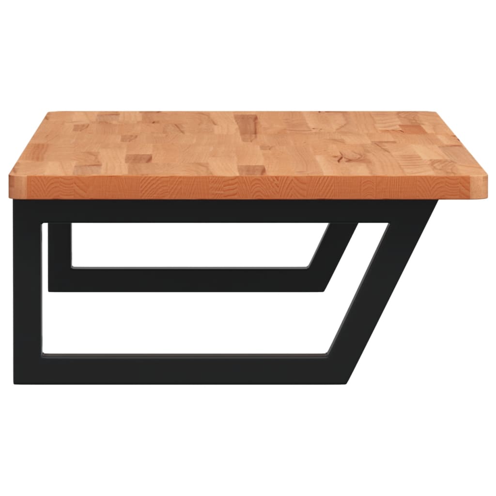 Basin Shelf Wall Mounted Steel and Solid Wood Beech