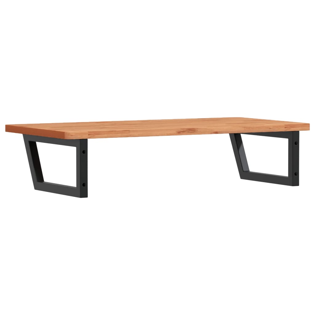Basin Shelf Wall Mounted Steel and Solid Wood Beech