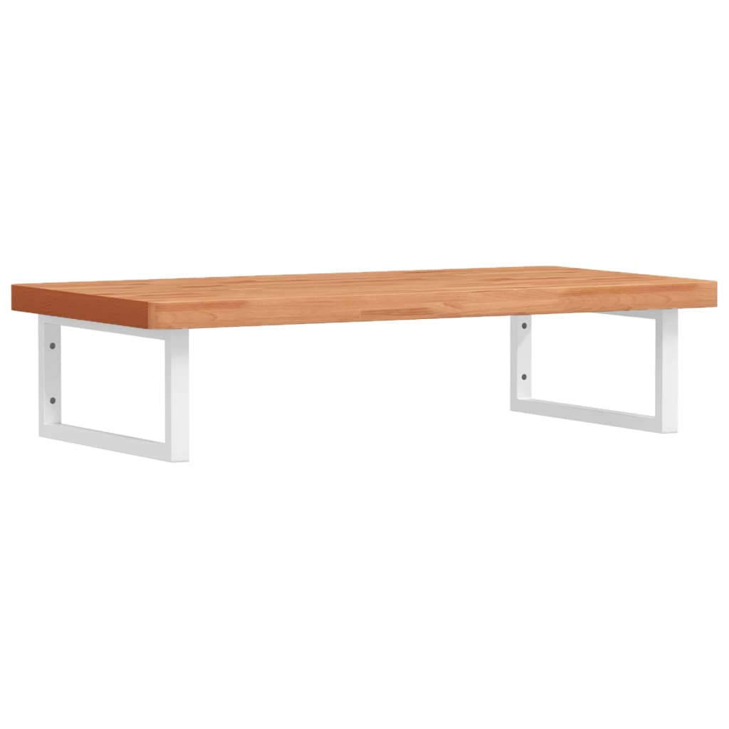 Basin Shelf Wall Mounted Steel and Solid Wood Beech