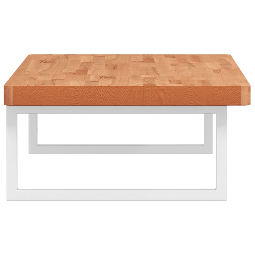 Basin Shelf Wall Mounted Steel and Solid Wood Beech
