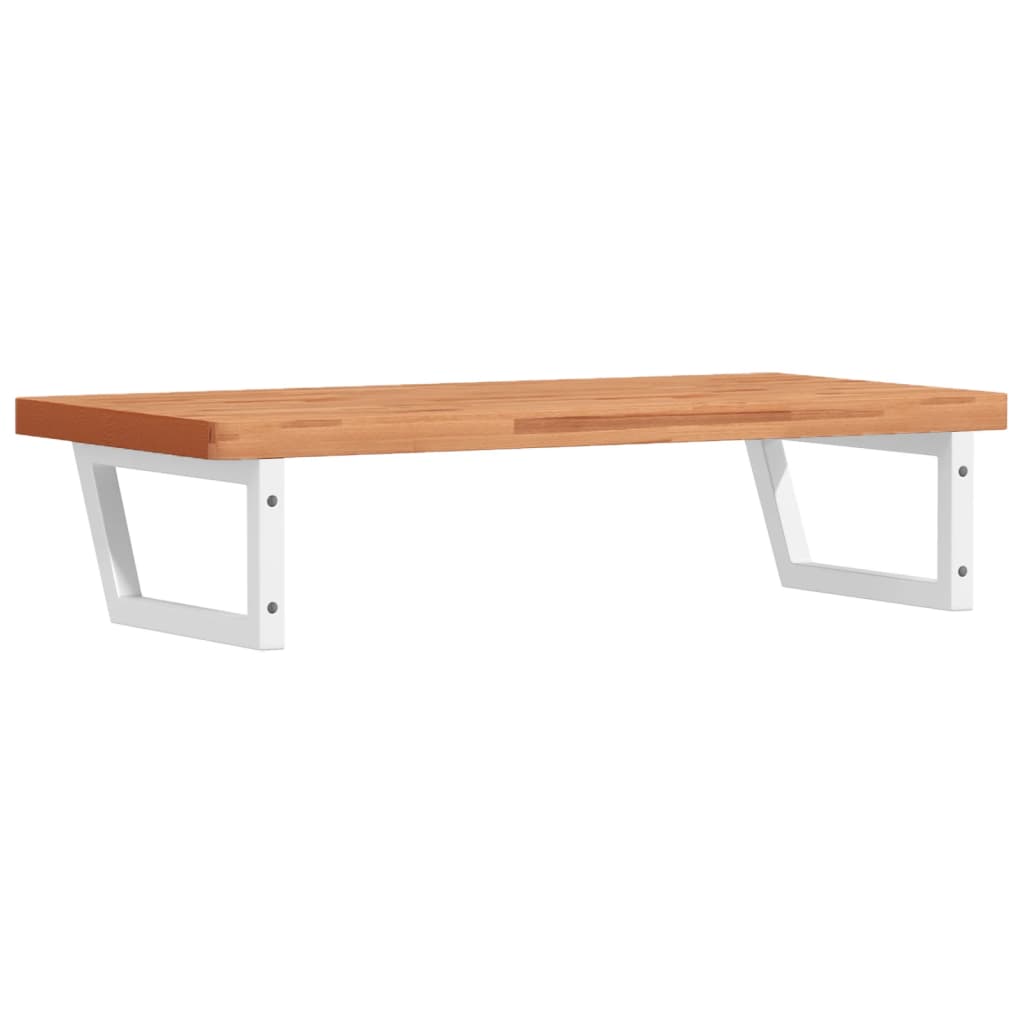 Basin Shelf Wall Mounted Steel and Solid Wood Beech