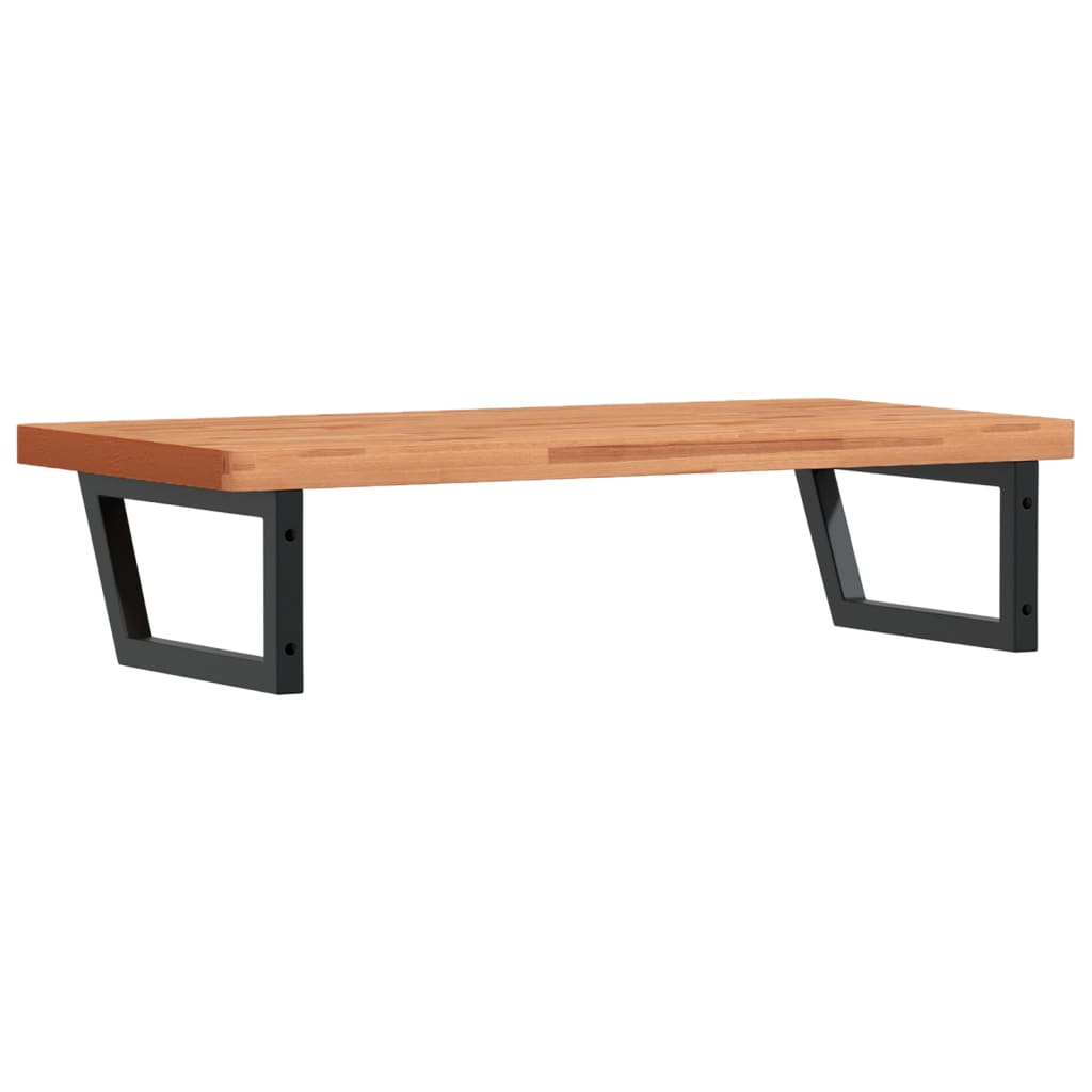 Basin Shelf Wall Mounted Steel and Solid Wood Beech