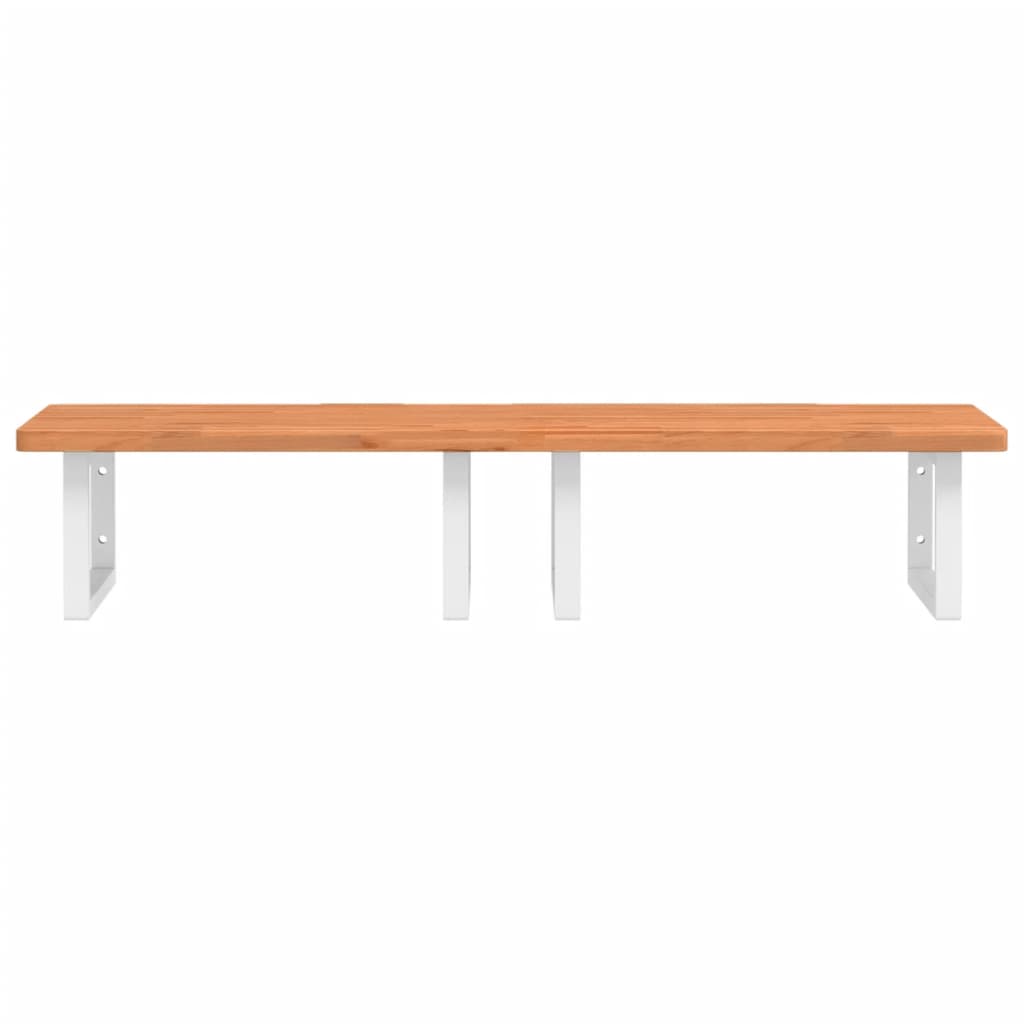 vidaXL Basin Shelf Wall Mounted Steel and Solid Wood Beech