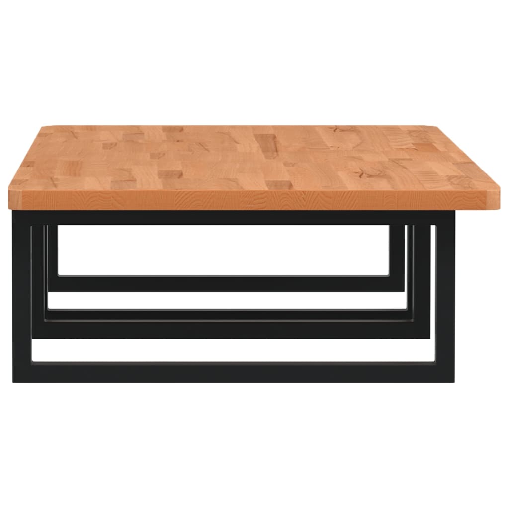 Basin Shelf Wall Mounted Steel and Solid Wood Beech