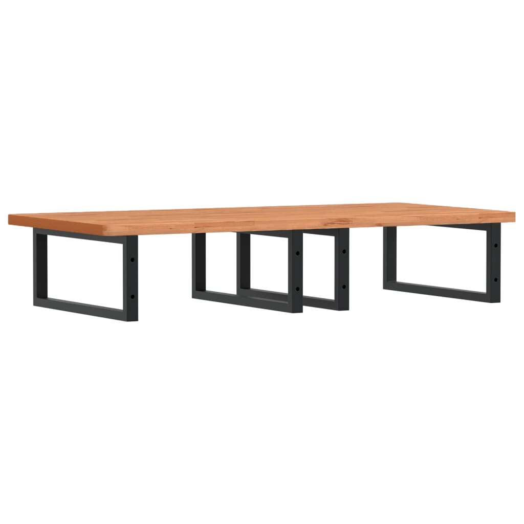 Basin Shelf Wall Mounted Steel and Solid Wood Beech