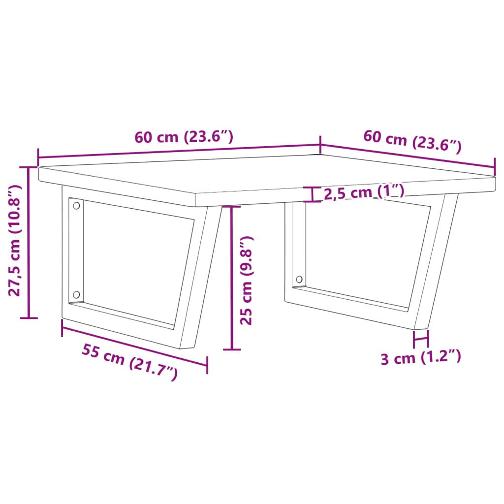 vidaXL Basin Shelf Wall Mounted Steel and Solid Wood Oak