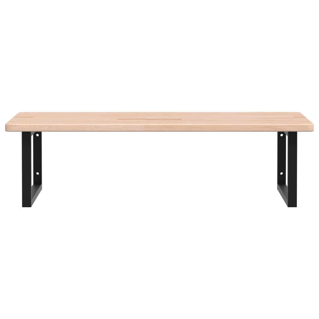 Basin Shelf Wall Mounted Steel and Solid Wood Oak