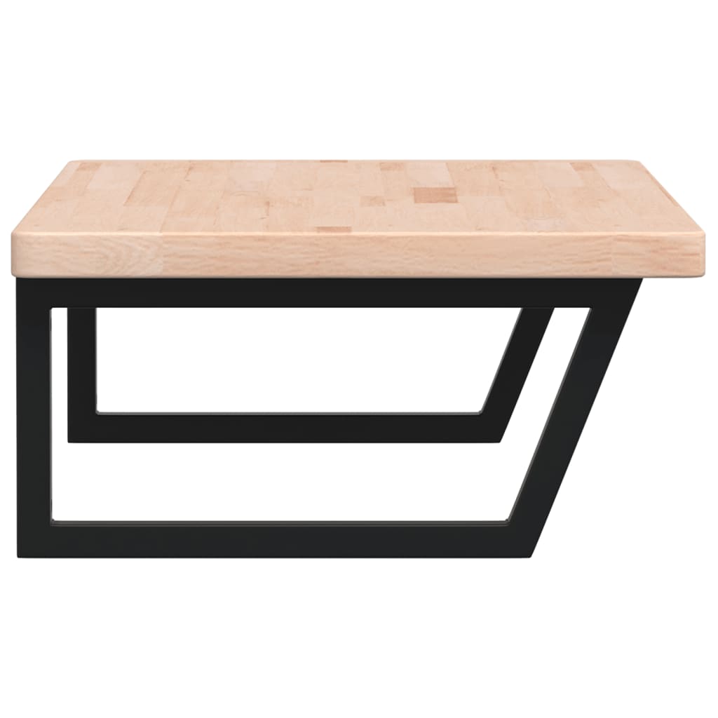 Basin Shelf Wall Mounted Steel and Solid Wood Oak